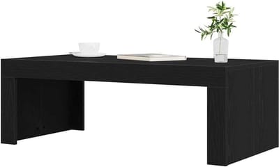 Salontafel Rechthoekig - Koffietafel Modern - Woonkamer Inrichten - Bewerkt Hout - 102 x 50 x 35 cm - Zwart Eiken