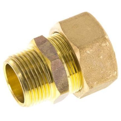 R 3/4'' Buitendraad x 22mm Messing Rechte Knelfitting 54 Bar DIN EN 1254-2 - FL2S-MO-B-034R-22