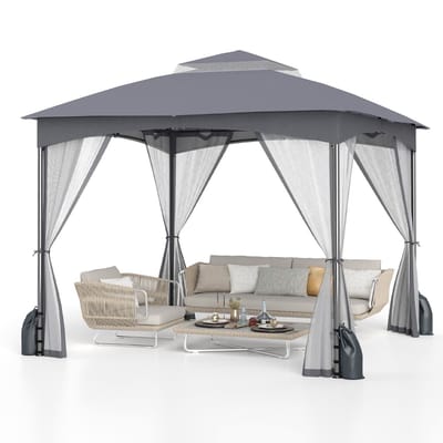 Coast Tuinpaviljoen - dubbel dak - muggennet - 3 x 3 m - khaki