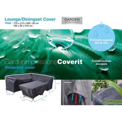 Garden Impressions Coverit voor lounge-diningset rechts 270/210x85xh90 en 165x95xh70 cm