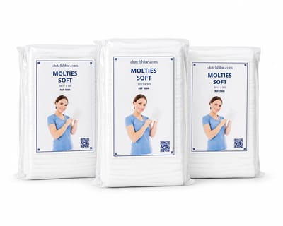 Dutchblue® 3x50 Molton Soft Wegwerp Washandjes –150 stuks – Zacht & Sterk – Hygiënisch