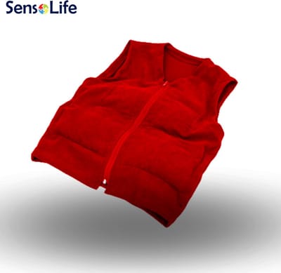 SensoLife Verzwaringsvest voor kinderen – Dagelijks Gebruik | Therapeutisch vest voor kinderen | Diepe druk, ontspanning & concentratie - XS (110 cm) - 1 kg - rood