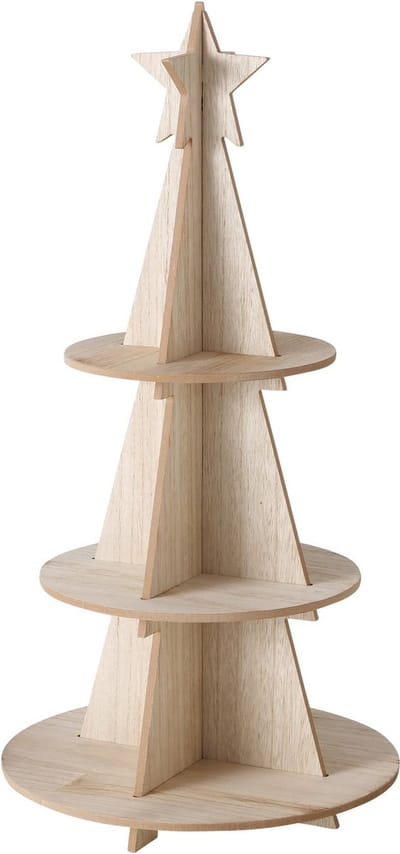 Etagère 3 plateaus hout voor de kerst met ster