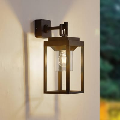 Lucande - Wandlamp buiten - 1licht - Aluminium, acryl - H: 43 cm - E27 - zwart