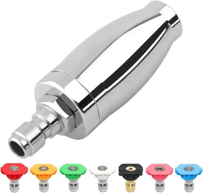 Hogedruk Mondstukken - Turbo Sproeiers - Terras Reinigen - 360 Graden Rotatie - 1.24x1.24x7.16cm - Zilver