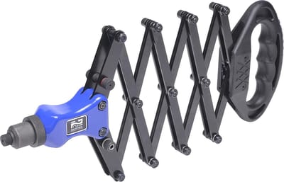 SW-Stahl 42900L schaarklinknageltang I schaarklinknageltang met 5 verwisselbare mondstukken I voor aluminium klinknagels, stalen klinknagels en roestvrijstalen klinknagels I klinknageltang voor 2,4 tot 6,4 mm I klinknageltang