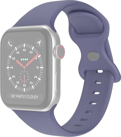 Siliconen bandje - geschikt voor Apple Watch 1/2/3/4/5/6/7/8/9/10/11/ SE (1,2,3) met maat 38 mm / 40 mm / 41 mm en 42 mm (Watch 10/11) - maat S/M - grijsblauw