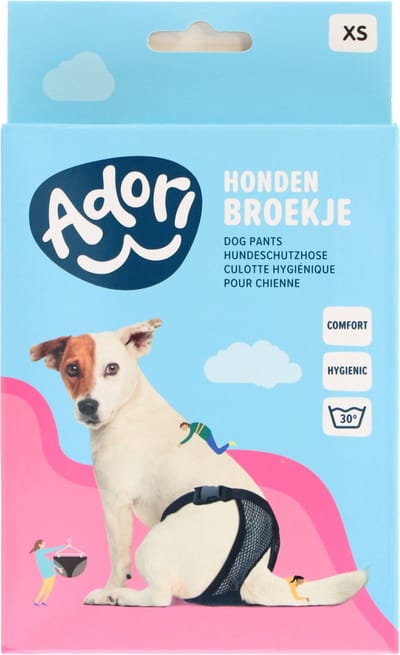 Adori Hondenbroek Luxe Zwart - Hondenloopsheid - Xsmall 30-37 Cm