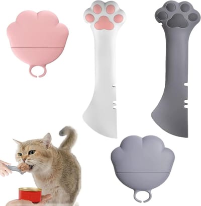 Set van 2 kattenvoederlepels met deksel voor blikvoer, BPA-vrij siliconen deksel voor natvoer, ideaal voor katten en honden