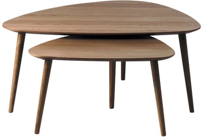 Salontafel Driehoekig Donkerbruin - Eikenhout - Set van 2 - House Nordic