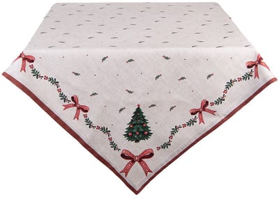 Clayre & Eef Tafelkleed 100x100 cm Beige Katoen Kerst
