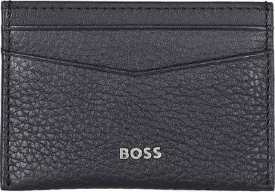 BOSS Leren Kaarthouder New Crosstown Card Holder Dark Blue Donkerblauw
