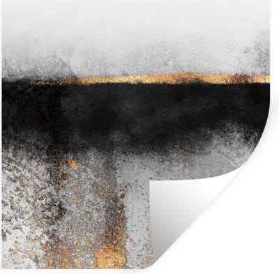 Muurstickers - Sticker Folie - Goud - Abstract - Luxe - 100x100 cm - Plakfolie - Muurstickers Kinderkamer - Zelfklevend Behang XXL - Zelfklevend behangpapier - Stickerfolie
