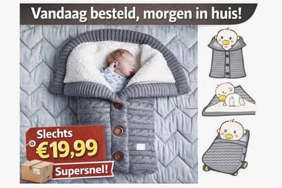 Baby Cocoon 0-6 maanden – Zachte Wikkeldeken – Ademend Katoen – Voor Wieg & Ledikant – Herfst/Winter – Grijs