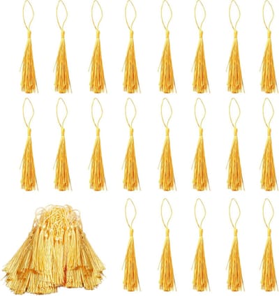 Gouden Kwastjes voor Boekenleggers, Muziekinstrumenten en DIY Projecten - 100 Stuks Silky Floss Kwastjes met Touw