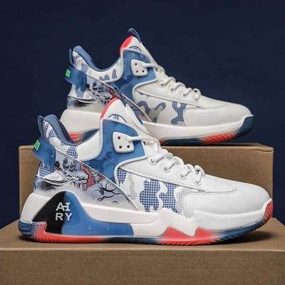 Heren Basketbalschoenen Nieuwe Casual Sneaker Vetersluiting Mode Hardloopschoenen Sneaker Casual Herenschoenen 44 gray