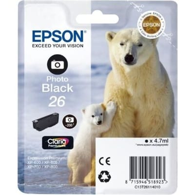 Epson Inktcartridge 26 (C13T26114012) Foto-zwart