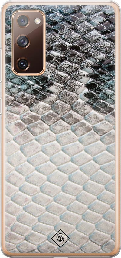 Casimoda® hoesje - Geschikt voor Samsung S20 FE - Oh My Snake - Backcover - Siliconen/TPU - Blauw