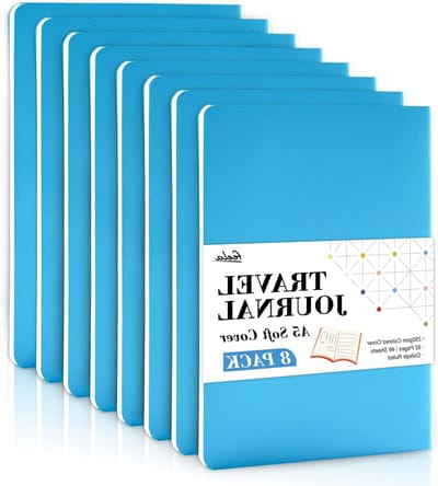 Notitieboeken Set - Schrijfblokken Dagboeken - Schrijven Notities Maken - Zacht Flexibel Kaft - 8 Stuks A5 - Blauw