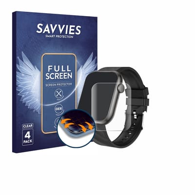 Savvies - Screenprotector voor walkbee Smartwatch 1.96" - Folie Beschermfolie transparant volledig dekking 4 Stuks