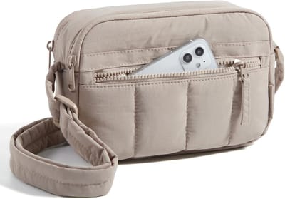 Crossbody Tas - Mini Dames Reistas met RFID-blokkering - Pluche Schouderhandtas - Bruin - Klein - 1 Stuk