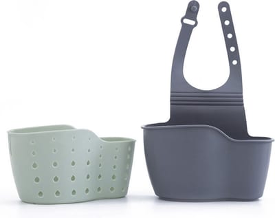 Waledano® Zeephouder - Badkuip Kraan Opberg - Keuken accessoires - Kunststof - Gootsteen Organisator - Ophangbare Bakje - Kraan Organisator