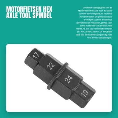 Dailygoods- Moersleutel Spindel-demontagesleutel - 17mm/19mm/22mm/24mm - Motorfietsen - IJzer - Slijtvast - Duurzaam - Asdemontagesleutel