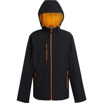 Regatta Heren Navigate 2 Layer Soft Shell Jas (Zwart/Oranje Pop)