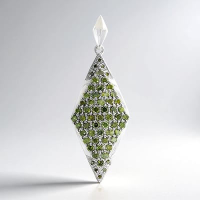 Cavill - Luxe Zilveren Hanger - 925 Sterling Zilver - 59 Afrikaanse Fancy Diamanten 1,495 ct - Elegante Ronde Briljant - Verguld & Geplatineerd