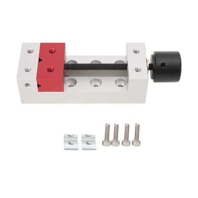 Dailygoods - Mini bankschroef - 50 mm tafelbank - Hoogwaardige aluminium constructie - Zilver - Bevestigingsgereedschap - Geschikt voor klussen en hob...