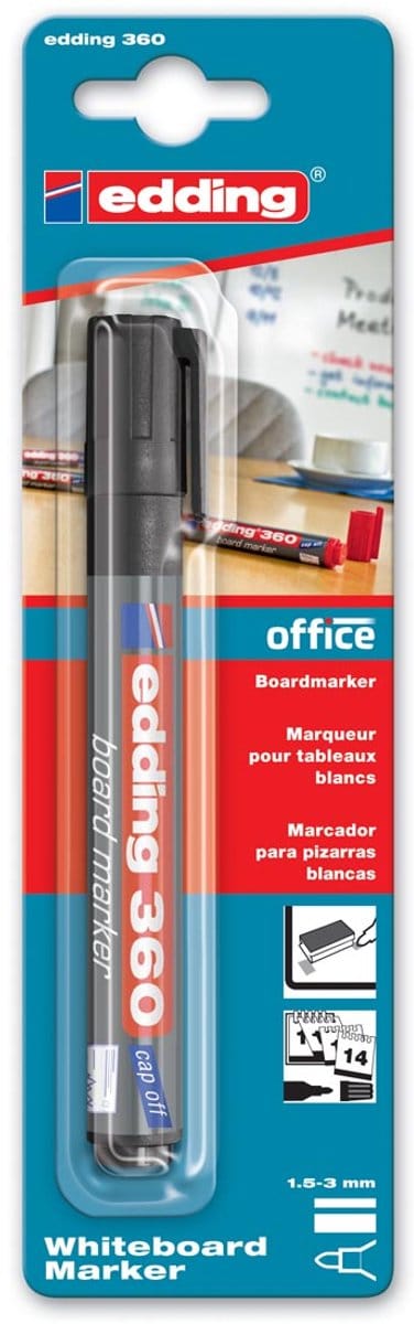 Whiteboardmarker edding 360 rond 1.5-3mm zw blist