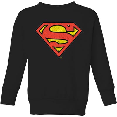 Official Superman Crackle Logo Kids' Sweatshirt - Black - 98/104 (3-4 jaar)