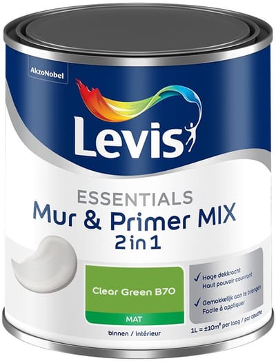 Levis - Essentials Mur & Primer Mix - Clear Green B70 - Mengverf - 1 L