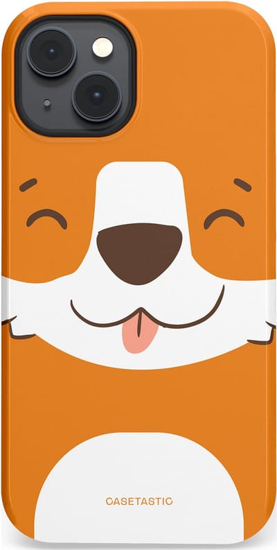 Casetastic hoesje geschikt voor Apple iPhone 14 Plus - MagSafe - Dubbellaagse bescherming - Knuffelkopjes vos - Fashion Case - Oranje Wit