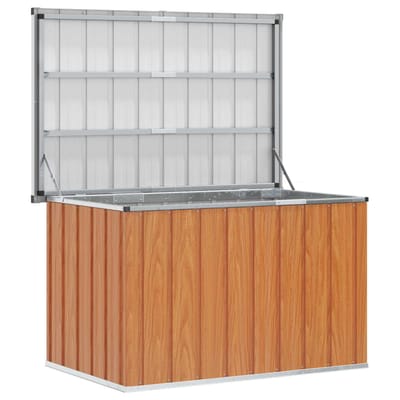 vidaXL - Buitopslagdoos - Hout - 109 - x - 67 - x - 65 - cm - Gegalvaniseerd - staal