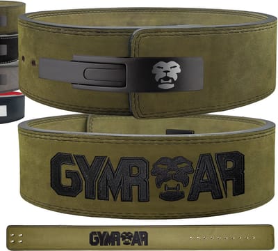 Gymroar Lifting Belt - Powerlift Riem - Lever Belt - Fast Clip Sluiting - Powerlifting - Crossfit - Bodybuilding - Deadlift - Squat - 10MM - Groen - XS