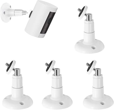 4 Stuks Camera Bevestiging - 360° Graden Verstelbaar - Verstelbare Camera Wandbeugel Houder - Beveiligingscamera Beugel - Wandmontage - Geschikt Voor Ring / Arlo / Wyze Beveiligingscamera's - Wit