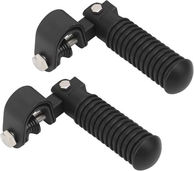 Paar motor voetsteunen met klembeugel geschikt voor 2,5 cm crashbar (Zwart)