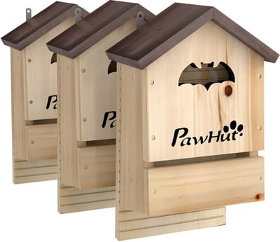 Pawhut Kleindierenhuis-Vurenhout-21,5L x 11,5B x 34H cm-Natuurlijk hout
