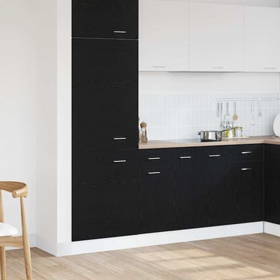 vidaXL - Hangkast - Zwart - Eiken - 30 - x - 46 - x - 81,5 - cm - Bewerkt - hout