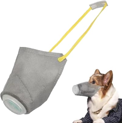 Honden Muilkorf - Honden Snuit - Veilig Wandelen - Eenrichtings Uitademing - Maat L - Grijs