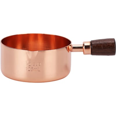 Steelpan Houten Handvat Roségoud RVS Sauspan voor Koken Keukengerei 1/4 kop