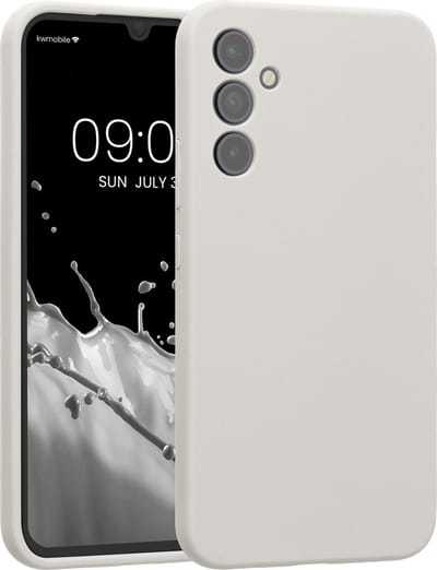 kwmobile telefoonhoesje geschikt voor Samsung Galaxy A34 5G - TPU backcover met siliconen coating - Smartphone case in mat wit