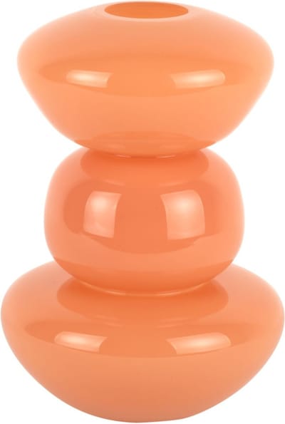 Present Time Vaas Bubbles - Oranje - 18x18x25cm - Glas - Modern - Bloemenvaas - Woondecoratie - Decoratieve vaas voor woonkamer of slaapkamer