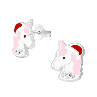 Aramat Jewels | Oorbellen | Unieke Zilveren Unicorn Oorbellen - Kerst Geschenk | | | |10mm | Zilver | Kinderen | Verkleurd niet