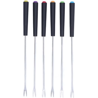 Lot de 6 fourchettes à fondue en acier inoxydable résistantes à la corrosion pour gâteaux, chocolat, fruits, fromage