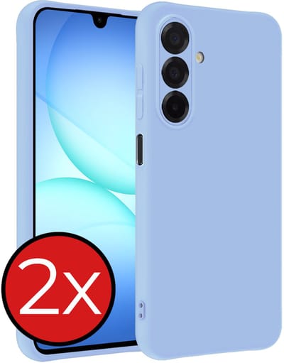 Hoesje - 2 Stuks - Geschikt voor Samsung Galaxy A17 - Sterk & Shockproof - Telefoonhoes - Back Cover - Case Siliconen - Telefoon Hoes - Lichtblauw