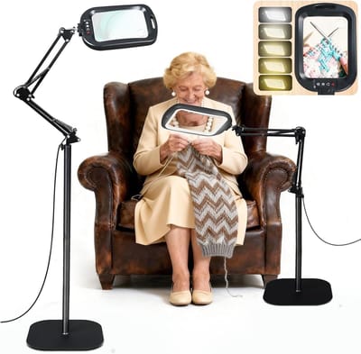 Verstelbare grote rechthoekige loeplamp — 30x vergroting — Heldere LED-verlichting — Ideaal voor lezen & hobby’s — Extra stevig