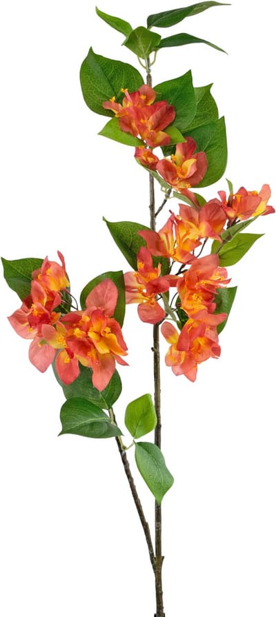 Easyplants | Kunsttak Bougainvillea 81 cm perzik | Zijde | Nepbloemen | perzik | Onderhoudsvrij | Kant-en-klaar