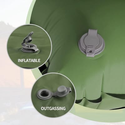 Zelfopblazende campingmatras met kussen en voetpomp voor outdooractiviteiten